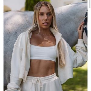 Sarah’s Day X WF Yasmin Zip Front Sweater in Buttercream